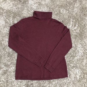 Lands End Maroon Mock Neck Size S